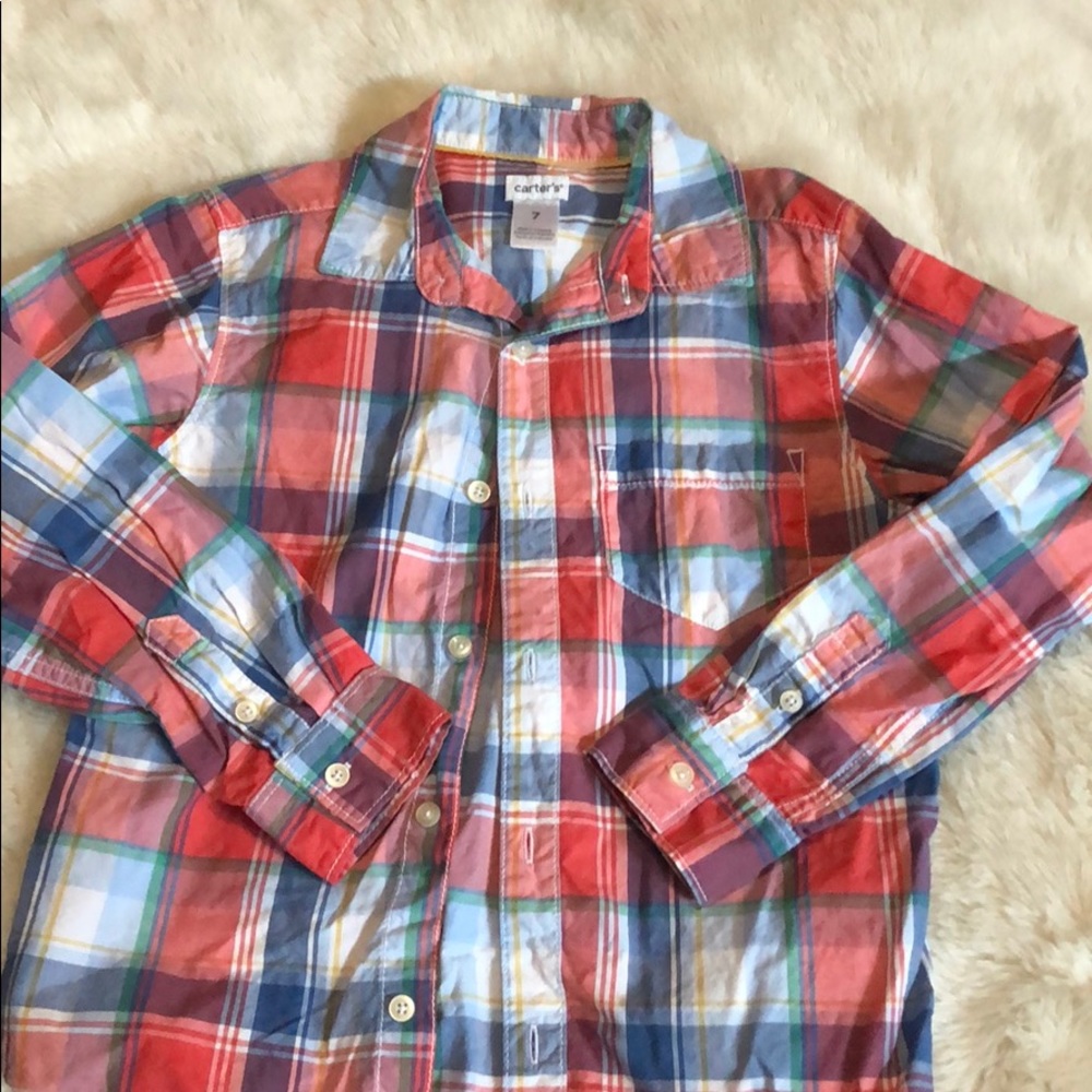 Carters plaid button down Sz 7